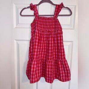 Cat & Jack GIRLS Red Gingham Smocked Sundress